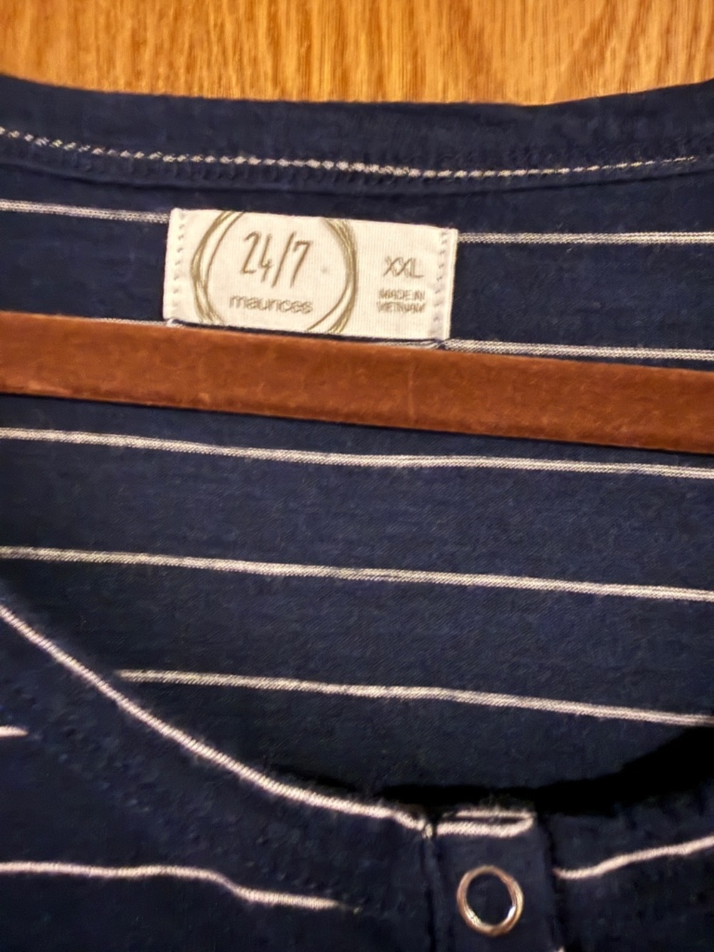Maurices Navy Floral & Burgundy Colorblock Henley - Picture 2 of 5